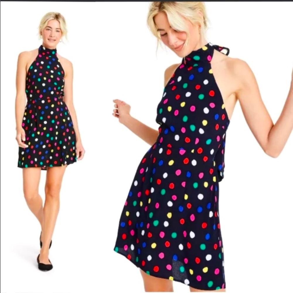 Polka dot halter dress. Brand New-never worn